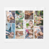 Handgeschreven BEST MOM EVER 10 Photo Collage Wit Fleece Deken (Voorkant (Horizontaal))