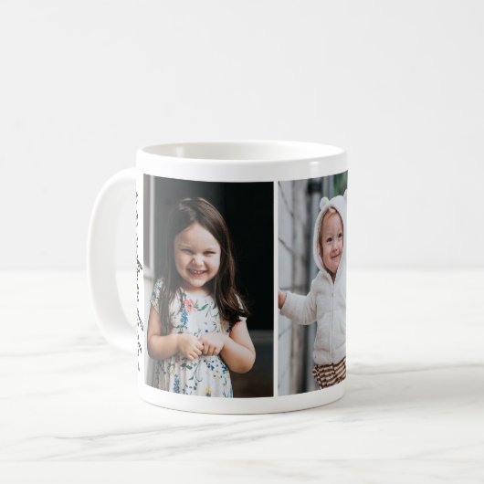 Handgeschreven Beste Opa Ooit 3-foto Collage Koffiemok (Voorkant links)