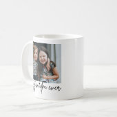 Handgeschreven beste opa ooit Modern 2-foto Koffiemok (Voorkant links)