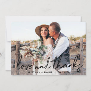 Handgeschreven Black Script Love and Bedankt Weddi