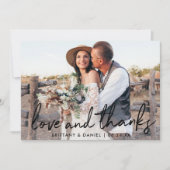 Handgeschreven Black Script Love and Bedankt Weddi (Voorkant)