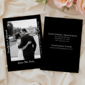 Handgeschreven Black Silver Wedding Save the Date Folie Uitnodiging