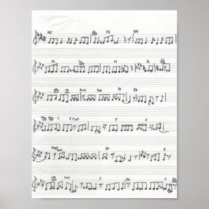 Handgeschreven blad Music Song Poster