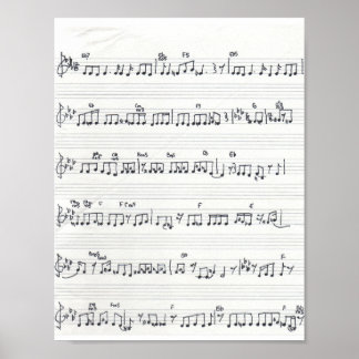Handgeschreven blad Music Song Poster