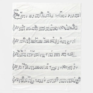 Handgeschreven blad Muziek Song Muzieknoten Fleece Deken