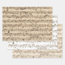  handgeschreven blad Muziekdecoupage Wrap