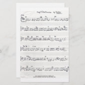 Handgeschreven blad Muziekpapier Briefpapier (Voorkant / Achterkant)