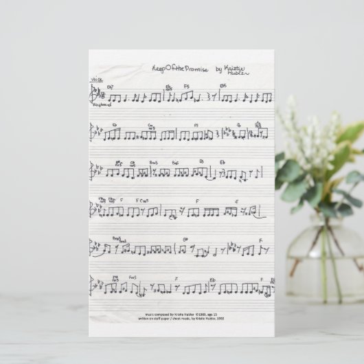 Handgeschreven blad Muziekpapier Briefpapier (Staand voorkant)
