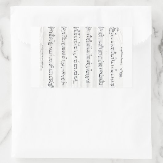 Handgeschreven bladmuziek sticker (Tas)