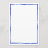 Handgeschreven Blauwe Franse Bruiloft Tafel Menu (Achterkant)