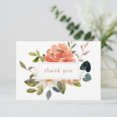 Handgeschreven bloemenbruiloft dank u witte Kaart (Staand voorkant)