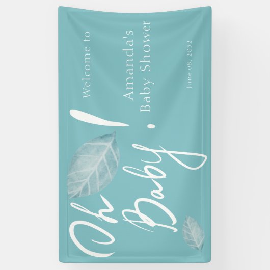 Handgeschreven Blue Boy Oh Baby shower Welkom Spandoek (Verticaal)