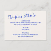 Handgeschreven Blue Squiggle Lijst Bruiloft Informatiekaartje (Voorkant)