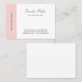 Handgeschreven Blush Pink White Simple Elegant Visitekaartje (Voorkant / Achterkant)