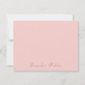 Handgeschreven Blush Roze Moderne Sjabloon Elegant (Achterkant)