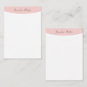 Handgeschreven Blush roze witte legant moderne Notitiekaartje (Voorkant / Achterkant)