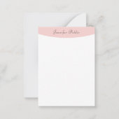 Handgeschreven Blush roze witte legant moderne Notitiekaartje (Achterkant)
