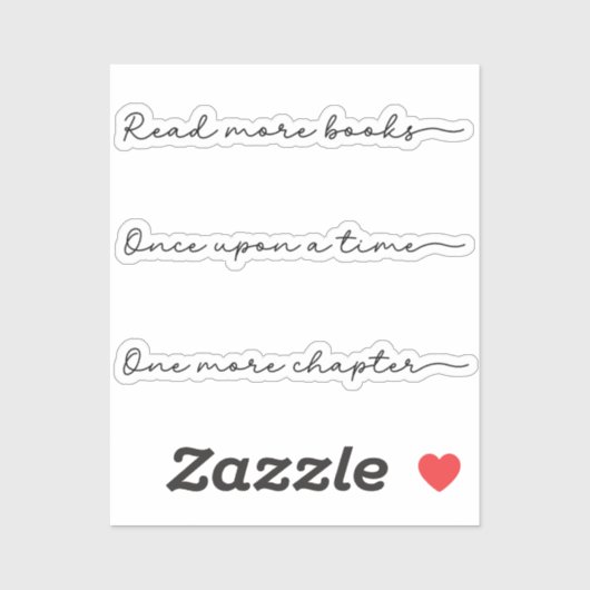 Handgeschreven boekliefhebber set sticker (Vel)