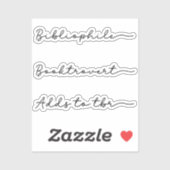 Handgeschreven boekliefhebber set sticker (Vel)