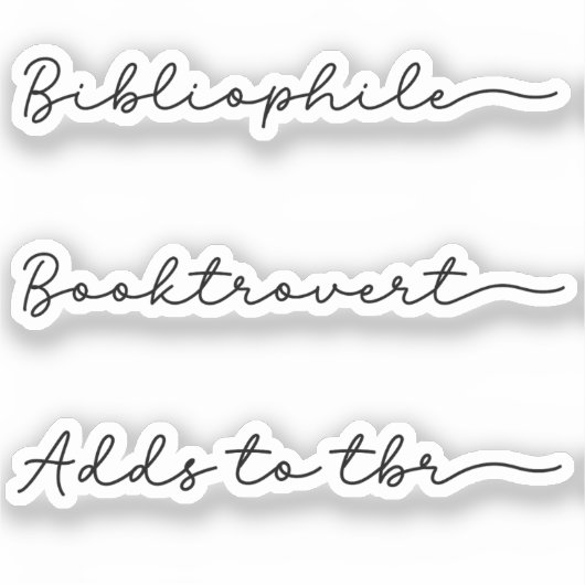 Handgeschreven boekliefhebber set sticker (Voorkant)