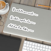 Handgeschreven boekliefhebber set sticker