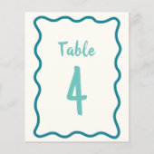 Handgeschreven Bold Wavy Border Bruiloft Tafelnumm (Voorkant)