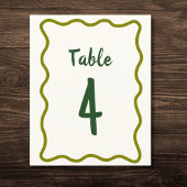 Handgeschreven Bold Wavy Border Bruiloft Tafelnumm