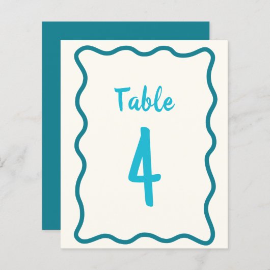 Handgeschreven Bold Wavy Vrijgezellenfeest Tafelnu (Voorkant / Achterkant)