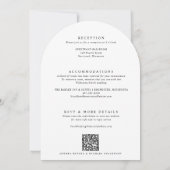 Handgeschreven Boog Hart Bruiloft Modern QR Code Kaart (Achterkant)
