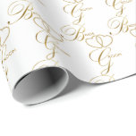 Handgeschreven bride en groom Gold Hearts Cadeaupapier<br><div class="desc">Handgeschreven bride en groom Gold Hearts Gift Wrap. Gemaakt met vector met hoge resolutie en/of digitale afbeeldingen voor professionele afdrukken. OPMERKING: (DIT IS EEN AFDRUKKING. Alle design van het zazzelproduct zijn "prints", tenzij anders vermeld onder "Over dit product") Het ontwerp zal EXACT worden afgedrukt zoals u het op het scherm...</div>