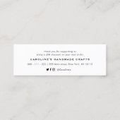 handgeschreven brief dank u tussenvoegsel mini visitekaartje (Achterkant)