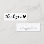 handgeschreven briefing hart dank u tussenkomst mini visitekaartje (Voorkant / Achterkant)