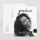 Handgeschreven briefings minimalistisch foto-Afstu Aankondigingskaart (Voorkant / Achterkant)