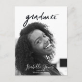 Handgeschreven briefings minimalistisch foto-Afstu Aankondigingskaart (Voorkant)