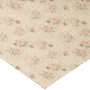  handgeschreven brieven en Rozen collage Tissuepapier