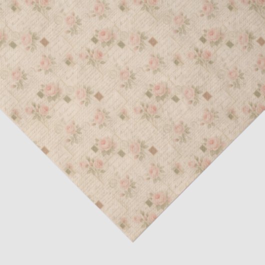  handgeschreven brieven en Rozen collage Tissuepapier (Detail)