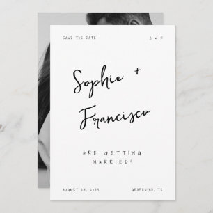 Handgeschreven bruid en bruidegom namen Franse bru Save The Date