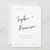 Handgeschreven bruid- en bruidegomnamen Franse bru Save The Date (Voorkant)