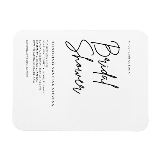 Handgeschreven Bruidsfeest  Magneet (Horizontaal)