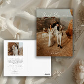 Handgeschreven bruiloft 2-foto dank u Briefkaart