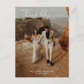 Handgeschreven bruiloft 2-foto dank u Briefkaart (Voorkant)