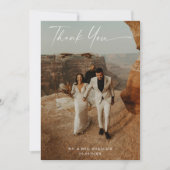 Handgeschreven bruiloft 2-foto met script bedankkaart (Voorkant)