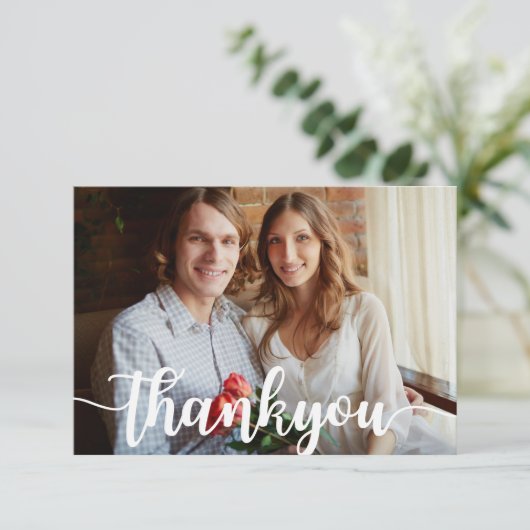 Handgeschreven bruiloft Bedankt kaarten (Staand voorkant)