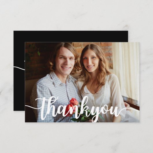 Handgeschreven bruiloft Bedankt kaarten (Voorkant / Achterkant)