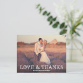 HANDGESCHREVEN | BRUILOFT BEDANKT POST KAART (Staand voorkant)