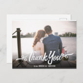Handgeschreven bruiloft Dank u Briefkaart (Voorkant / Achterkant)