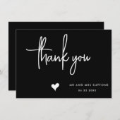 Handgeschreven bruiloft dank u kaart, eenvoudig on bedankkaart (Voorkant / Achterkant)