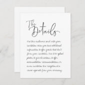 Handgeschreven bruiloft de gegevens behuizing Kaar Informatiekaartje (Voorkant / Achterkant)