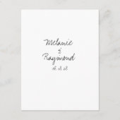 Handgeschreven bruiloft de gegevens behuizing Kaar Informatiekaartje (Achterkant)