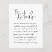 Handgeschreven bruiloft de gegevens behuizing Kaar Informatiekaartje (Voorkant)